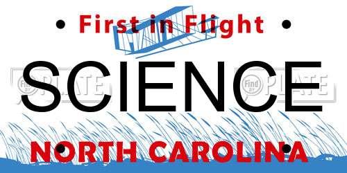 SCIENCE North Carolina License Plate