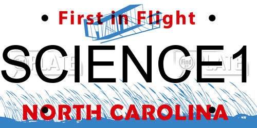 SCIENCE1 North Carolina License Plate