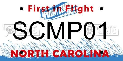 SCMP01 North Carolina License Plate