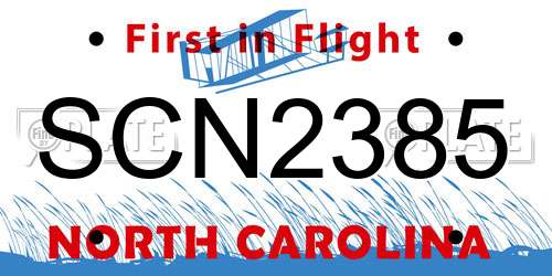 SCN2385 North Carolina License Plate
