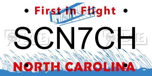 SCN7CH North Carolina License Plate