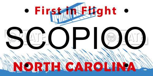 SCOPIOO North Carolina License Plate