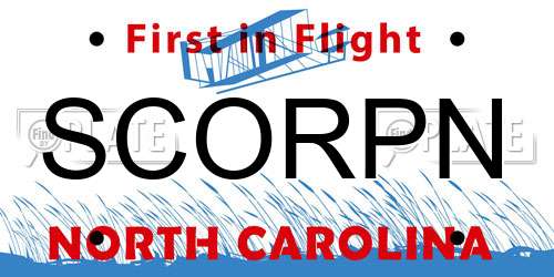 SCORPN North Carolina License Plate