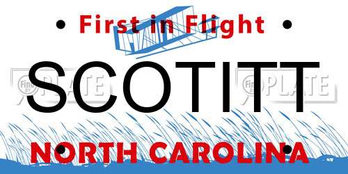 SCOTITT North Carolina License Plate