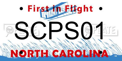 SCPS01 North Carolina License Plate
