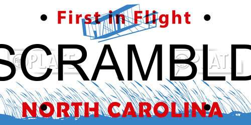 SCRAMBLD North Carolina License Plate