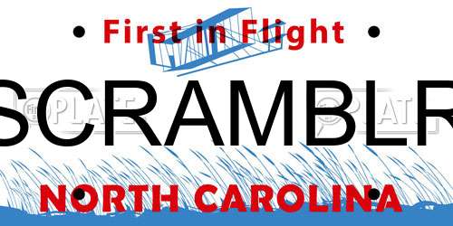 SCRAMBLR North Carolina License Plate
