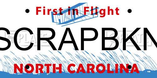 SCRAPBKN North Carolina License Plate