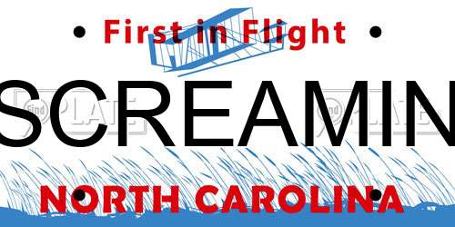 SCREAMIN North Carolina License Plate