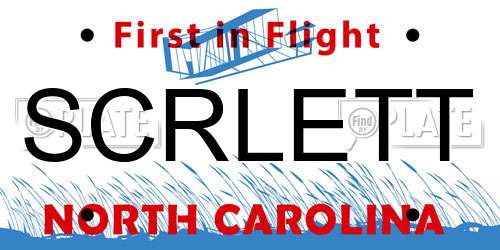 SCRLETT North Carolina License Plate