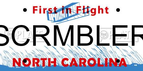 SCRMBLER North Carolina License Plate