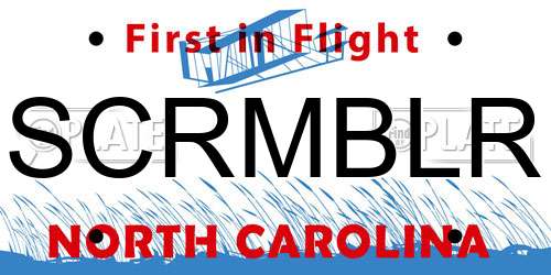 SCRMBLR North Carolina License Plate