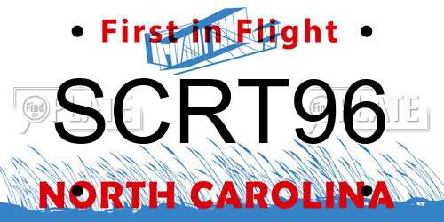 SCRT96 North Carolina License Plate