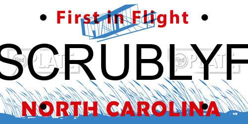 SCRUBLYF North Carolina License Plate