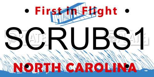 SCRUBS1 North Carolina License Plate