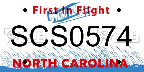 SCS0574 North Carolina License Plate