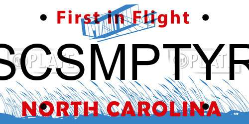 SCSMPTYR North Carolina License Plate