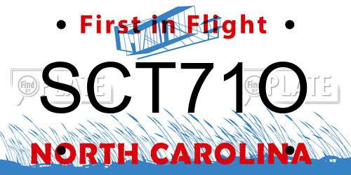 SCT71O North Carolina License Plate