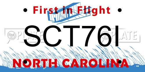 SCT76I North Carolina License Plate