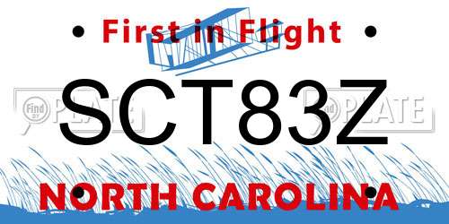 SCT83Z North Carolina License Plate
