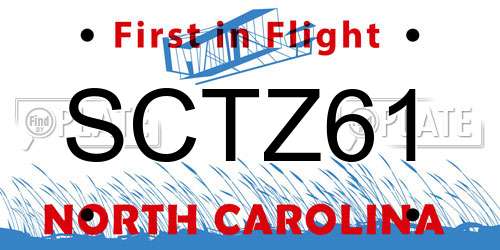 SCTZ61 North Carolina License Plate