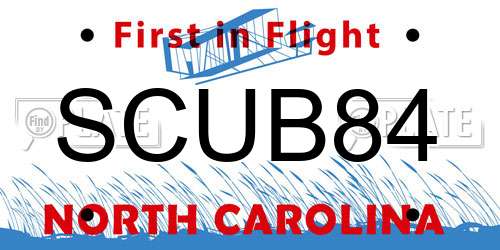 SCUB84 North Carolina License Plate