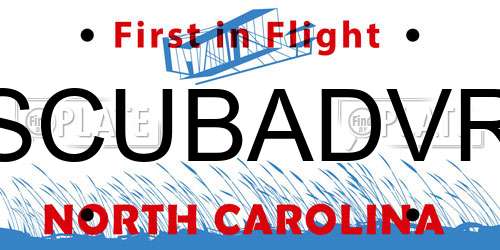 SCUBADVR North Carolina License Plate