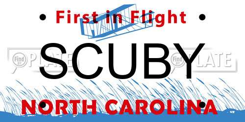 SCUBY North Carolina License Plate