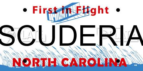 SCUDERIA North Carolina License Plate