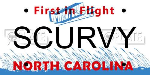 SCURVY North Carolina License Plate