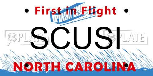 SCUSI North Carolina License Plate