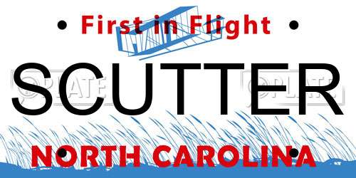 SCUTTER North Carolina License Plate