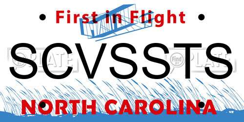 SCVSSTS North Carolina License Plate