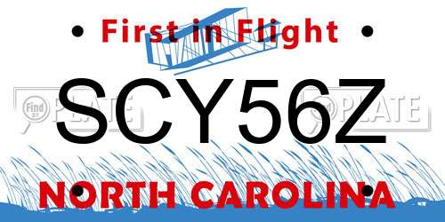SCY56Z North Carolina License Plate