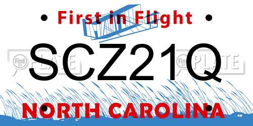SCZ21Q North Carolina License Plate