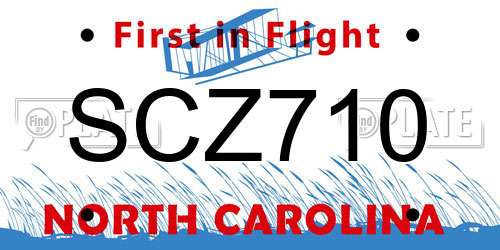 SCZ710 North Carolina License Plate