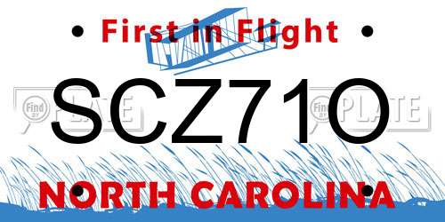 SCZ71O North Carolina License Plate