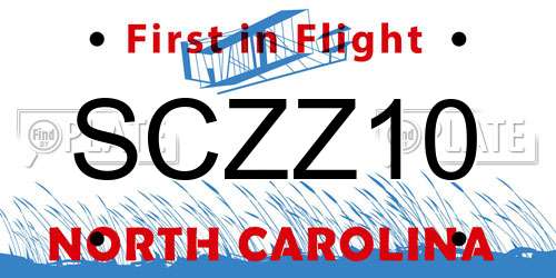 SCZZ10 North Carolina License Plate