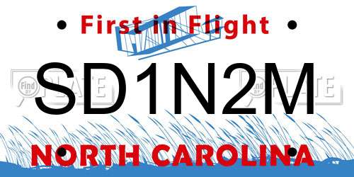 SD1N2M North Carolina License Plate