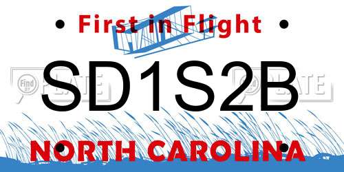 SD1S2B North Carolina License Plate