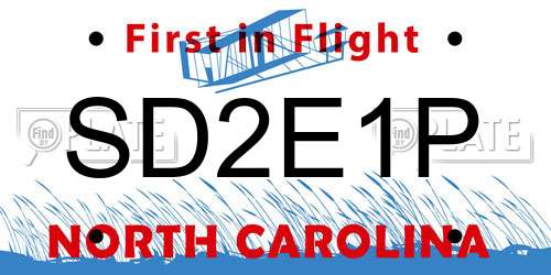 SD2E1P North Carolina License Plate
