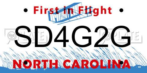 SD4G2G North Carolina License Plate