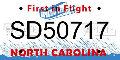 SD50717 North Carolina License Plate