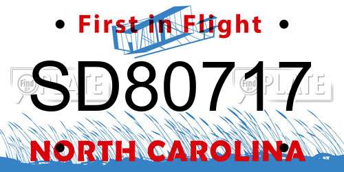 SD80717 North Carolina License Plate
