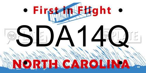 SDA14Q North Carolina License Plate