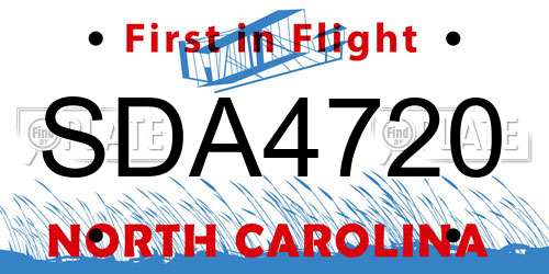 SDA4720 North Carolina License Plate