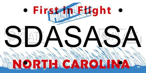 SDASASA North Carolina License Plate