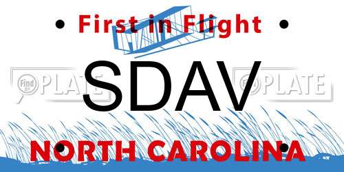 SDAV North Carolina License Plate