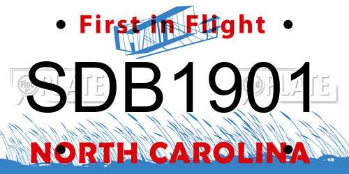 SDB1901 North Carolina License Plate