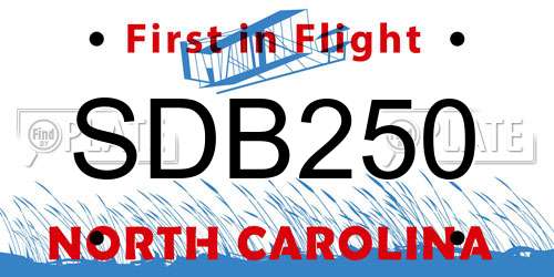 SDB250 North Carolina License Plate